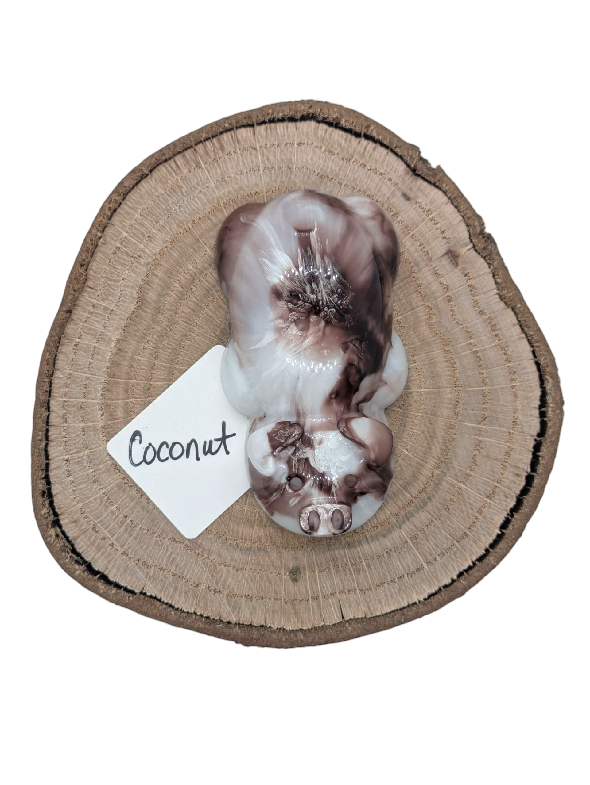 Resin pig figure in coconut color