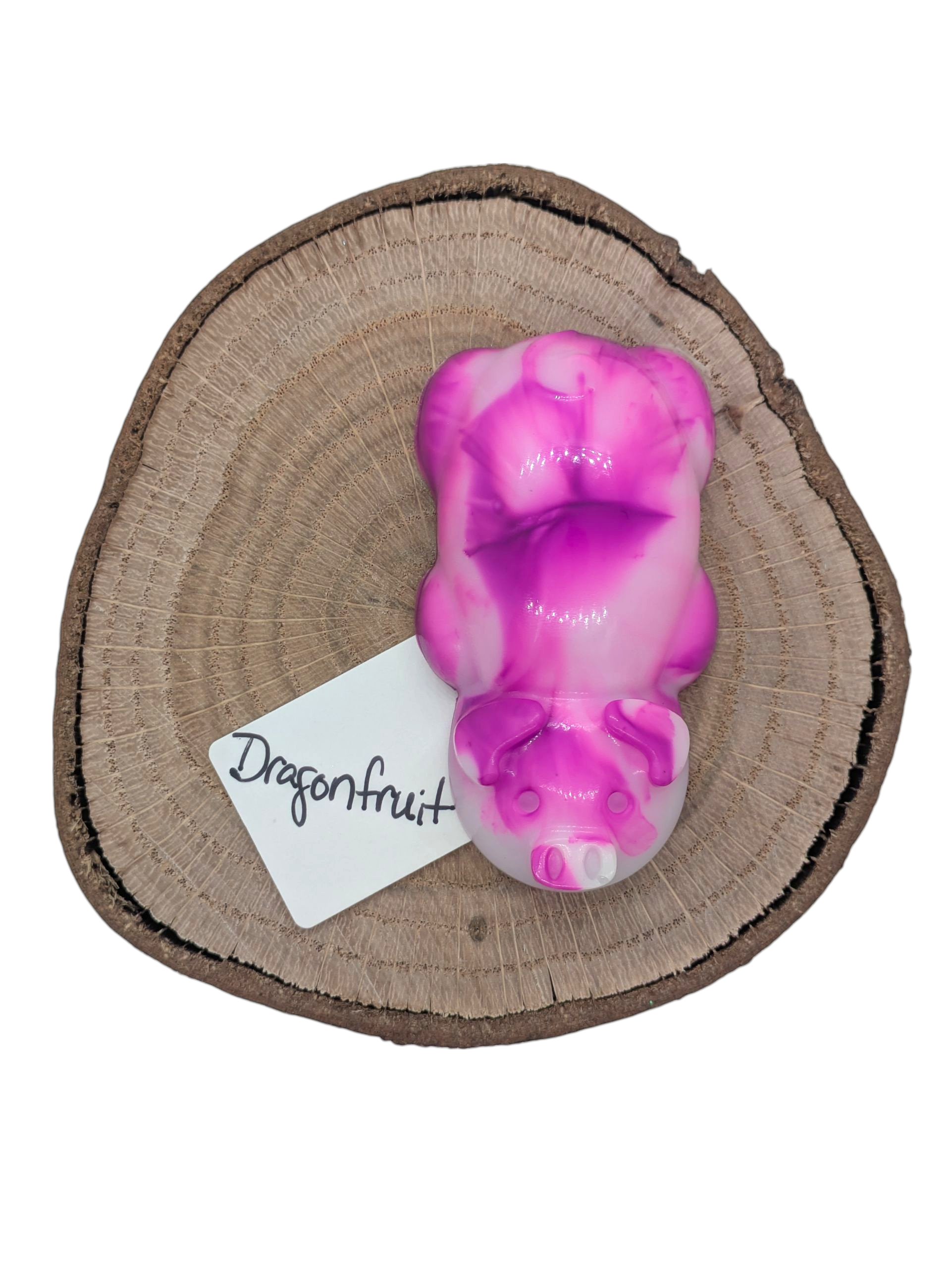 Resin pig figure in dragonfruit color