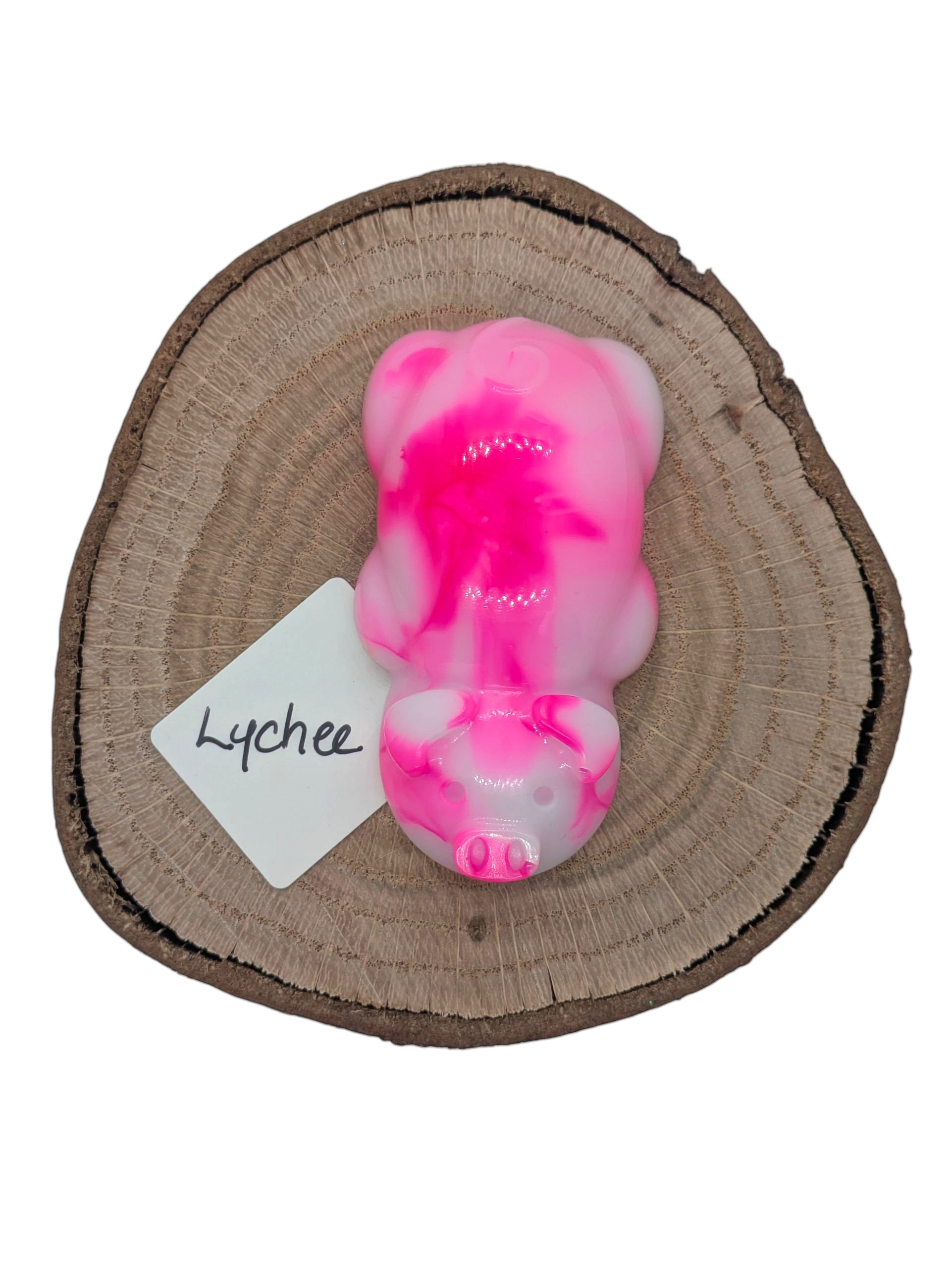 Resin pig figure in lychee color