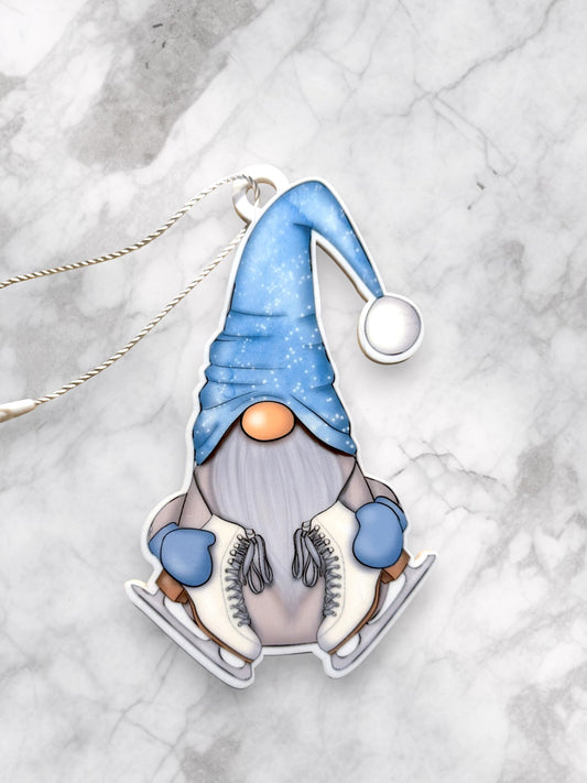 Skating Gnome ornament