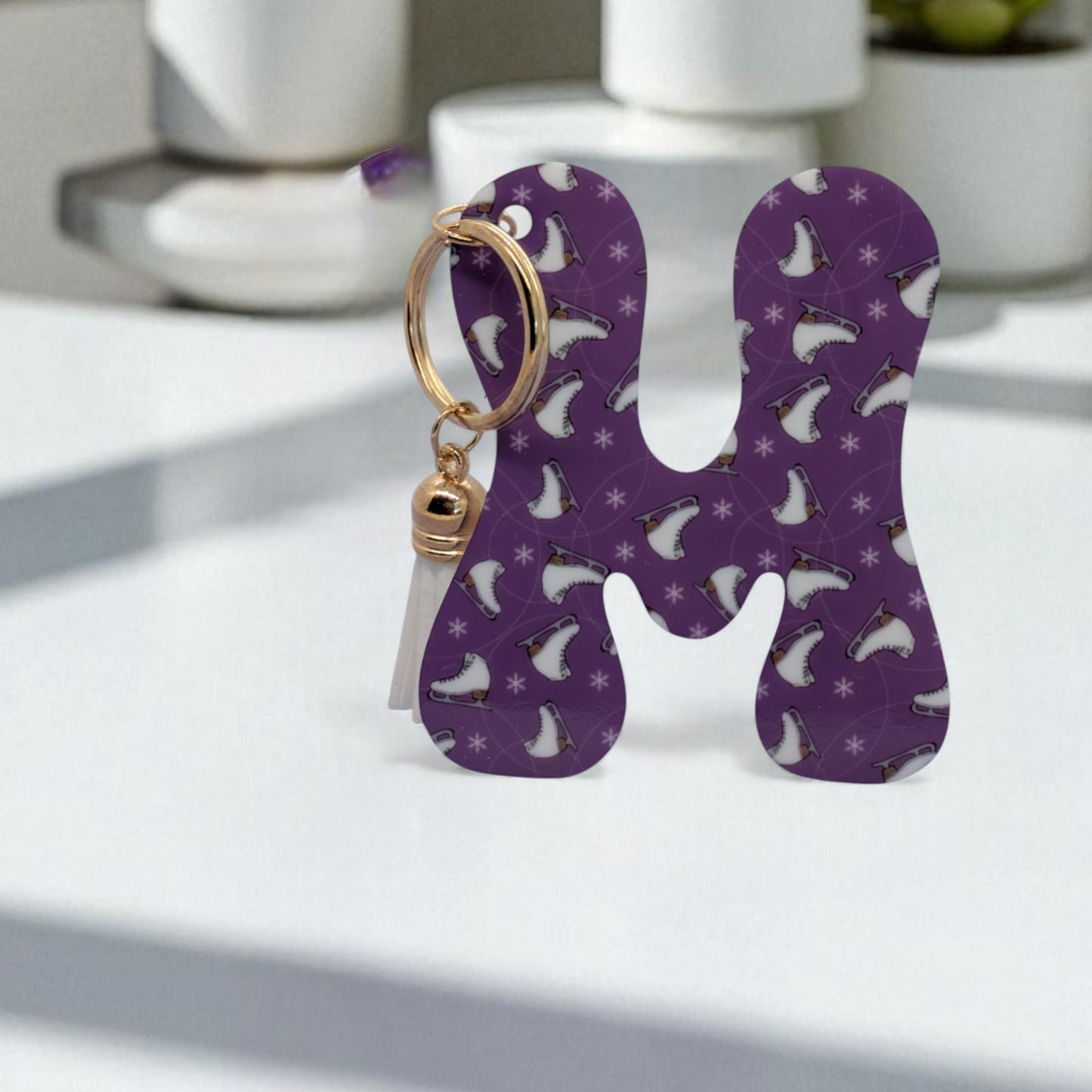 Acrylic initial keychain - skating