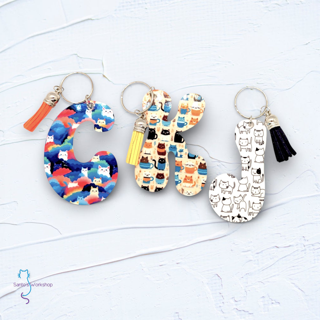 Acrylic Initial Keychain - Uppercase Letter