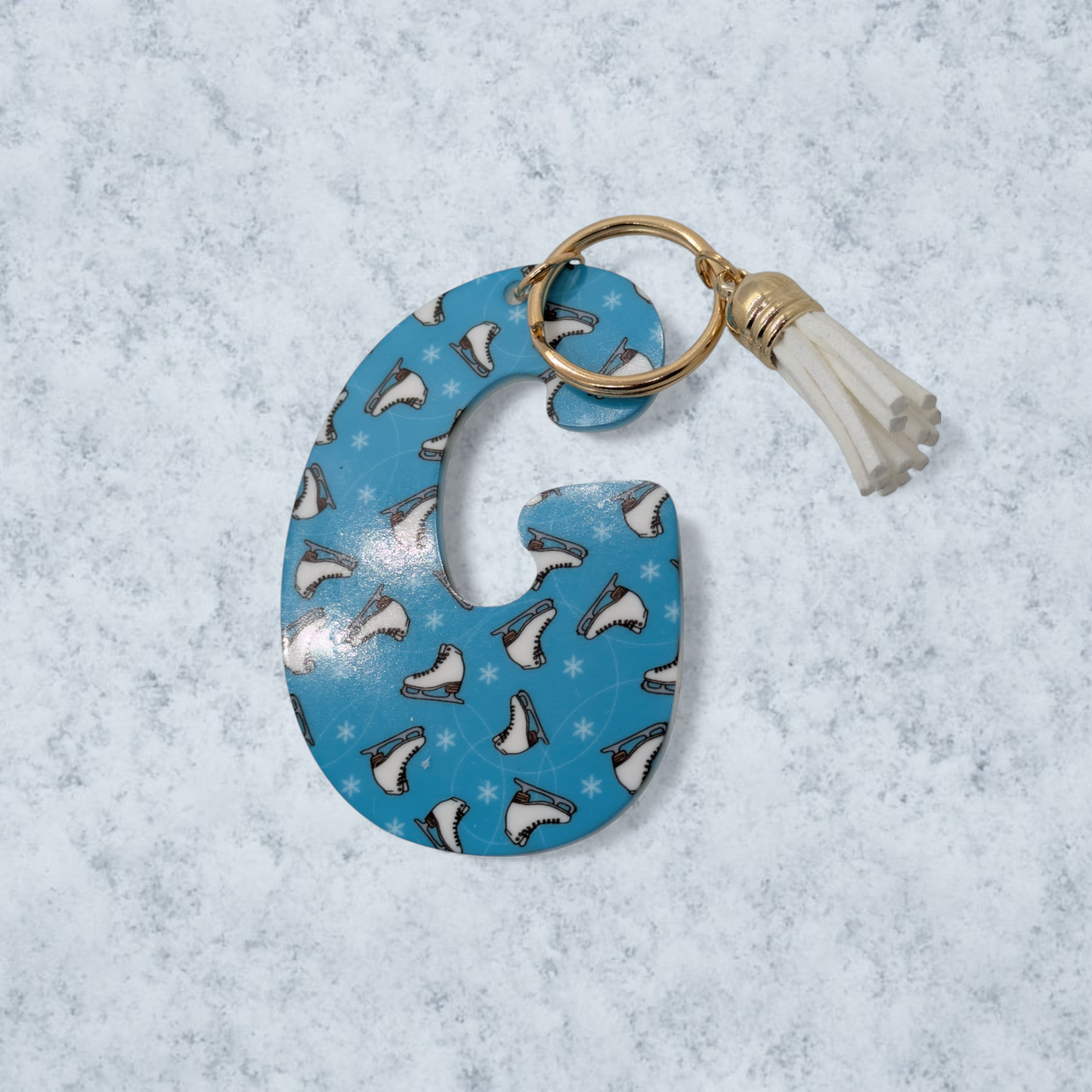 Acrylic initial keychain - skating